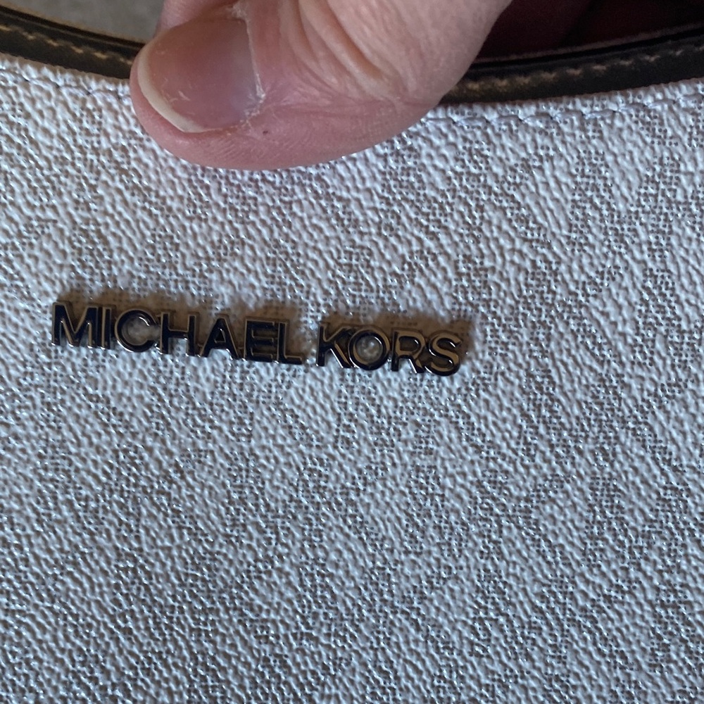 Michael Kors Silver and White Tote